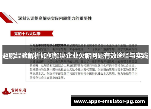 赵鹏经验解析如何解决企业欠薪问题有效途径与实践