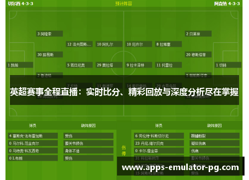 英超赛事全程直播：实时比分、精彩回放与深度分析尽在掌握